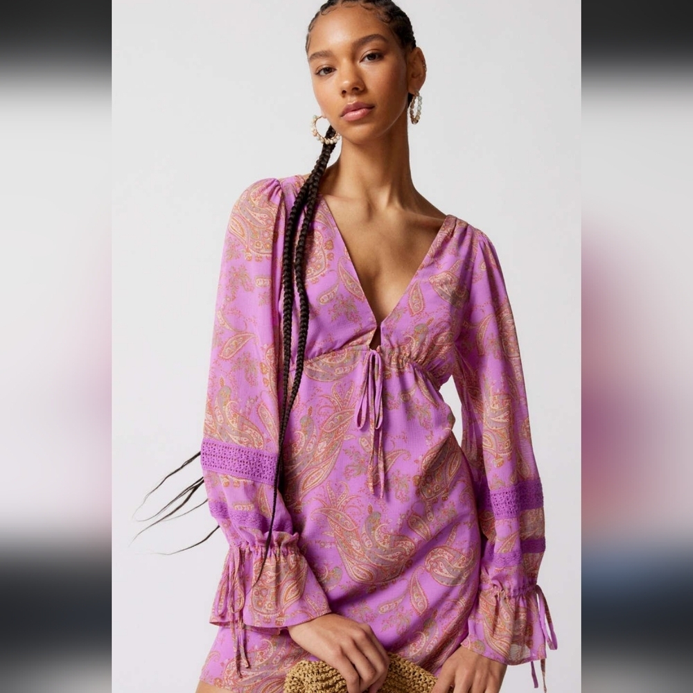Urban Outfitters Charlene boho mini dress size S